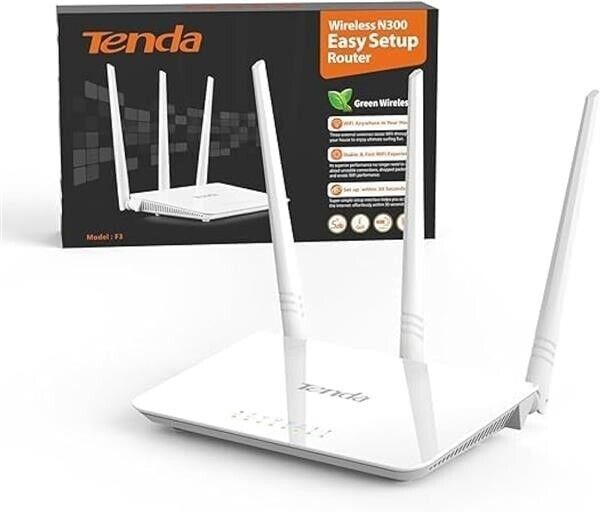Router Wireless F3 300MBps, 3X5DBI, 3X10/100MBPS LAN TENDA Router Wireless F3 300MBps, 3X5DBI, 3X10/100MBPS LAN TENDA